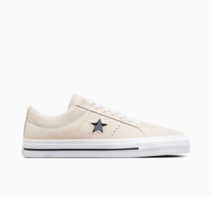 Beige Converse Cons One Star Pro Women's Skate Shoes | NZ PLZMH7932