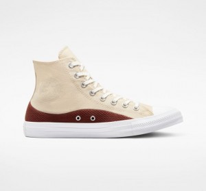 Beige / Brown Converse Chuck Taylor All Star Craft Mix Women's High Tops | NZ ESJNZ8932