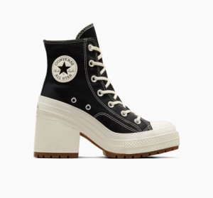 Black Converse Chuck 70 De Luxe Heel Women's High Tops | NZ MJVBE4069