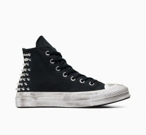 Black Converse Chuck 70 Studded Women's High Tops | NZ YIHNO3158