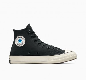 Black Converse Chuck 70 Suede Men's High Tops | NZ PIVNM3654