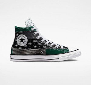 Black Converse Chuck Taylor All Star Hacked Patterns Men's High Tops | NZ IESHD5603