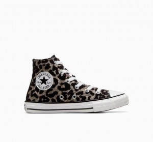 Black Converse Chuck Taylor All Star Leopard Kids' High Tops | NZ VCMOE9132