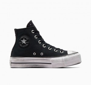 Black Converse Chuck Taylor All Star Lift Chrome Women's Platform Sneakers | NZ UBFQO0168