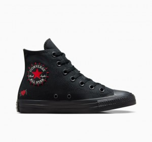 Black Converse Chuck Taylor All Star Rose Women's High Tops | NZ RFBTO2136