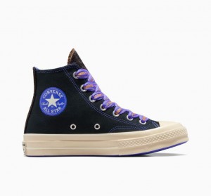 Black / Blue Converse Chuck 70 Ribbon Laces Women's High Tops | NZ TOZWK8052