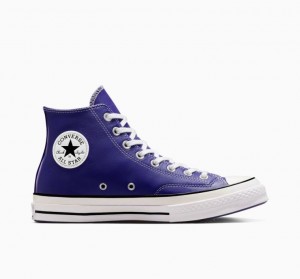 Blue Converse Chuck 70 Surplus Leather Men's High Tops | NZ UXCOE0459