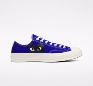 Blue Converse X Comme Des Garçons Play Chuck 70 Men's Low Tops | NZ DTUZP8349