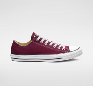 Burgundy Converse Chuck Taylor All Star Men's Low Tops | NZ DBNQP4280