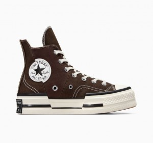 Chocolate Converse Chuck 70 Plus Women's High Tops | NZ PKTNF4327