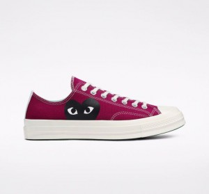 Fuchsia Converse X Comme Des Garçons Play Chuck 70 Men's Low Tops | NZ VTOCZ5428