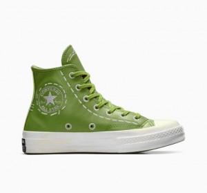 Green Converse Chuck 70 Bold Stitch Women's High Tops | NZ AYTRP9031