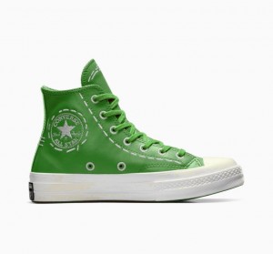 Green Converse Chuck 70 Bold Stitch Women's High Tops | NZ OCUXE7539