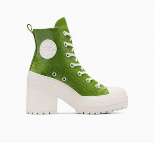 Green Converse Chuck 70 De Luxe Heel Embossed Women's High Tops | NZ WNDLH8324