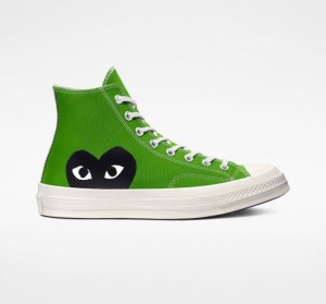 Green Converse X Comme Des Garçons Play Chuck 70 Men's High Tops | NZ BWVID1630