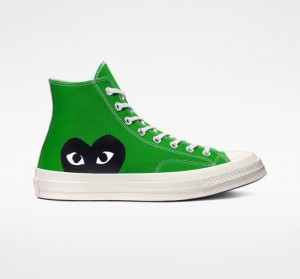 Green Converse X Comme Des Garçons Play Chuck 70 Men's High Tops | NZ MSIDW9384