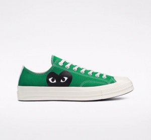 Green Converse X Comme Des Garçons Play Chuck 70 Men's Low Tops | NZ YHSLK0378