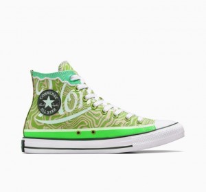 Green Converse X Wonka Chuck Taylor All Star Swirl Men's High Tops | NZ CXKWQ4230