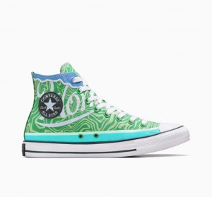 Green Converse X Wonka Chuck Taylor All Star Swirl Women's High Tops | NZ GQRWP1896