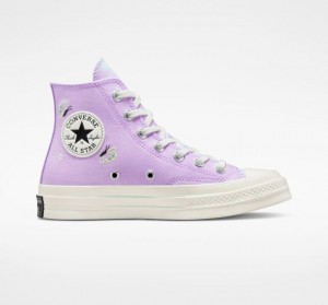 Lavender Converse Chuck 70 Butterfly Wings Women's High Tops | NZ TMWAJ2673