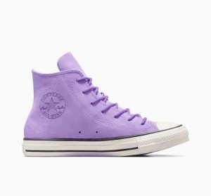 Lavender Converse Chuck Taylor All Star Mono Suede Women's High Tops | NZ VPGRQ7354