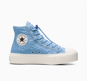 Light Blue Converse Chuck Taylor All Star Lift Quilted Women's Platform Sneakers | NZ ZYPFT4197