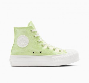 Light Green Converse Chuck Taylor All Star Lift Golden Butterfly Women's Platform Sneakers | NZ FNJKW7260