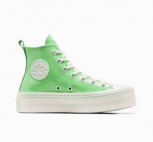 Light Green Converse Chuck Taylor All Star Modern Lift Embossed Women's Platform Sneakers | NZ MPQAB8734