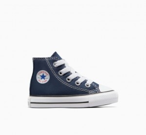 Navy Converse Chuck Taylor All Star Kids' High Tops | NZ FQPMU6857