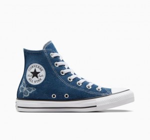 Navy Converse Chuck Taylor All Star Y2K Butterflies Men's High Tops | NZ LYQOZ0823