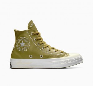 Olive Converse Chuck 70 Bold Stitch Women's High Tops | NZ WJHXL3691