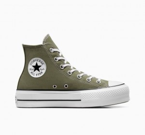 Olive Converse Chuck Taylor All Star Lift Women's Platform Sneakers | NZ KEJVN5124