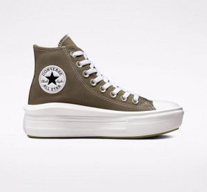 Olive Converse Chuck Taylor All Star Move Women's Platform Sneakers | NZ DLATS8935