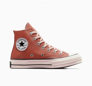 Orange Converse Chuck 70 Canvas Men's High Tops | NZ UYPNV1058