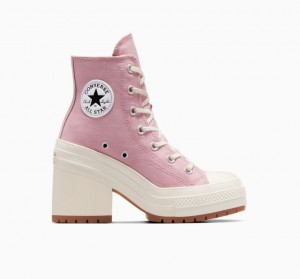 Pink Converse Chuck 70 De Luxe Heel Women's High Tops | NZ XENRH9864