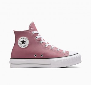 Pink Converse Chuck Taylor All Star Lift Platform Surplus Leather Women's High Tops | NZ ZTPJK5746