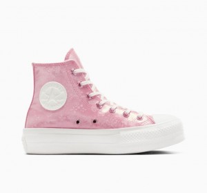 Pink Converse Chuck Taylor All Star Lift Golden Butterfly Women's Platform Sneakers | NZ VIXFT6249