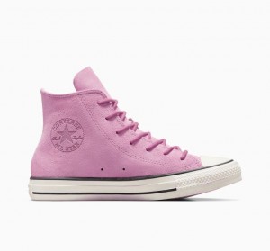 Pink Converse Chuck Taylor All Star Mono Suede Women's High Tops | NZ LIYUM6093