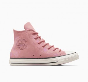 Pink Converse Chuck Taylor All Star Mono Suede Women's High Tops | NZ ERJFP7801