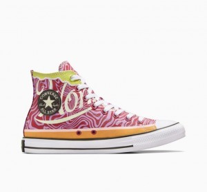 Pink Converse X Wonka Chuck Taylor All Star Swirl Men's High Tops | NZ MTEYV7651