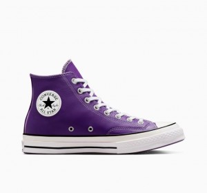 Purple Converse Chuck 70 Surplus Leather Men's High Tops | NZ PWZIY0519