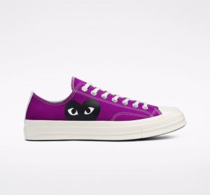 Purple Converse X Comme Des Garçons Play Chuck 70 Men's Low Tops | NZ FIVCR0726