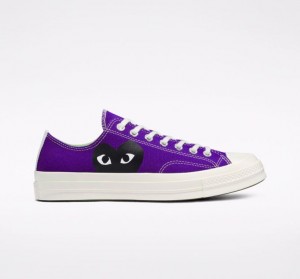 Purple Converse X Comme Des Garçons Play Chuck 70 Women's Low Tops | NZ URFJP0748