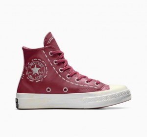 Red Converse Chuck 70 Bold Stitch Women's High Tops | NZ ILOWP6138