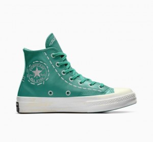 Turquoise Converse Chuck 70 Bold Stitch Women's High Tops | NZ ZMGEQ0254