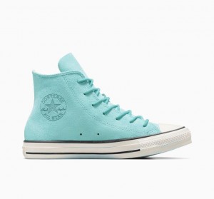 Turquoise Converse Chuck Taylor All Star Mono Suede Women's High Tops | NZ HGPJS1320