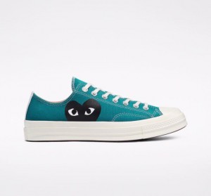 Turquoise Converse X Comme Des Garçons Play Chuck 70 Men's Low Tops | NZ TREGI1984