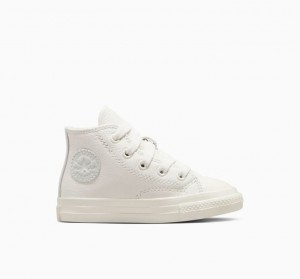 White Converse Chuck 70 Easy On Leather Kids' High Tops | NZ EZAVC4810