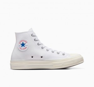 White Converse Chuck 70 Leather Women's High Tops | NZ OFGSU3261