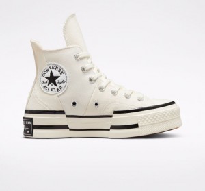 White Converse Chuck 70 Plus Men's High Tops | NZ DAHXQ2391